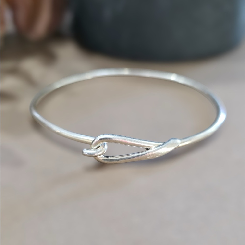 Simplistic Silver Knot Bangle